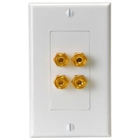 Main product image for Audtek WP-4B Wallplate Four Banana/Binding Post 261-354